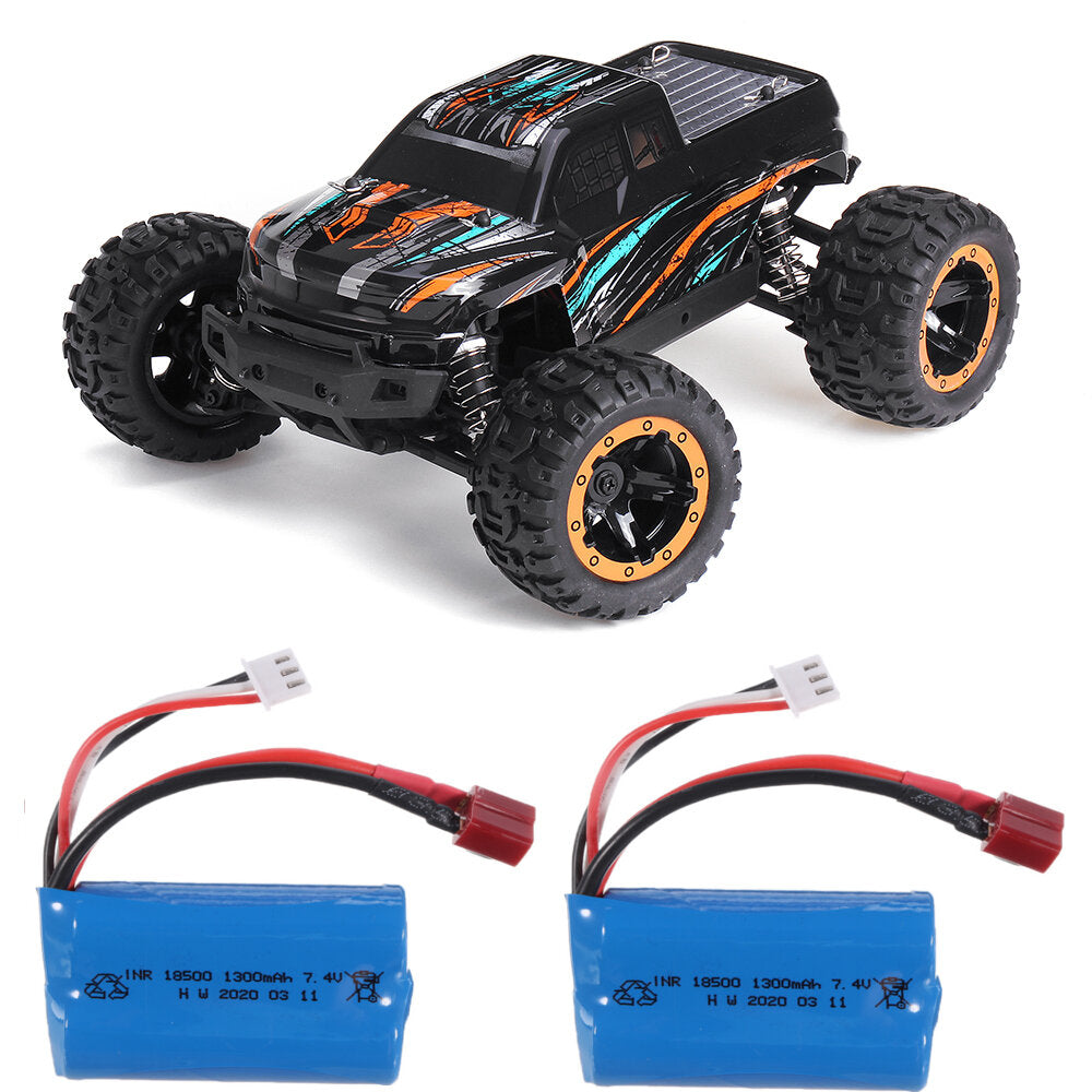 Two Battery 1/16 2.4G 4WD 45km/h Brushless RC Car LED Light Off-Road Truck RTR Model