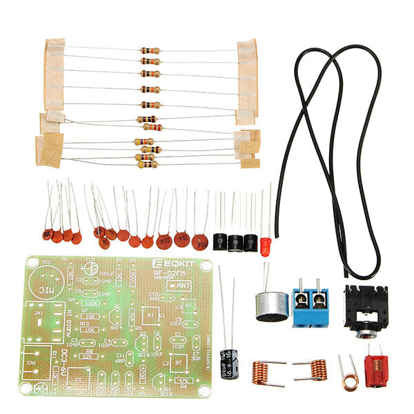 FM Transmitter Kit RF-02 Wireless Microphone Parts MP3 Repeater Micro Transmitter With Antenna