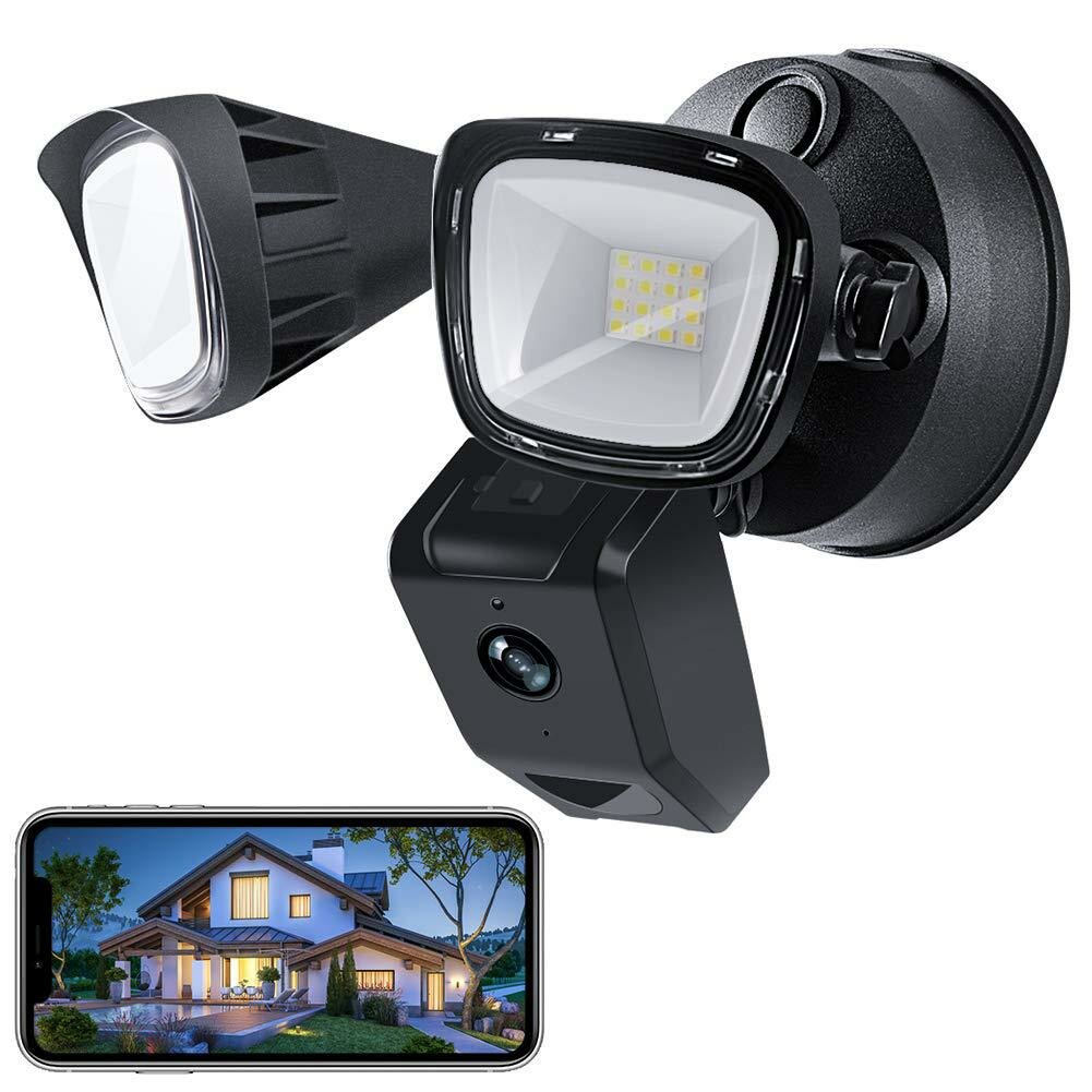 1080P WIFI Floodlight Security Camera Outdoor with 3000 Lumens IP65 Waterproof Two-way Talk Motion Detectng