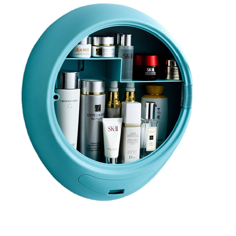 Creative Wall Mounted Cosmetic Storage Box Dust Proof Bathroom Toilet Wall Mounted Free Punch Skin Care Product Rack