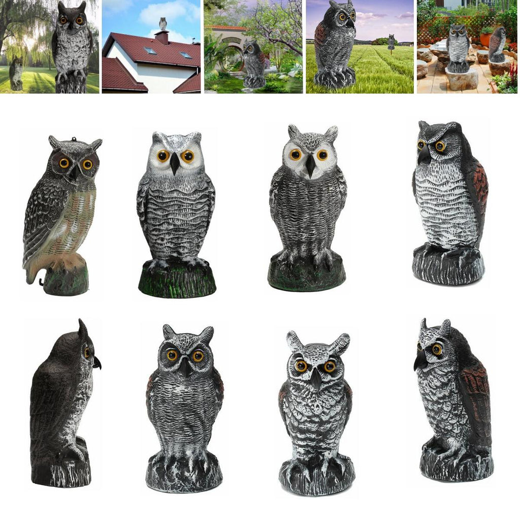 Standing Owl Bird Model Toys Hunting Shooting Decoy Deterrent Home Garden Decorations