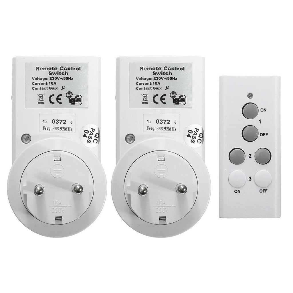 230V 1/2/3/4 PCS Wireless EU Regulation Remote Control RF Socket Household Jack Type