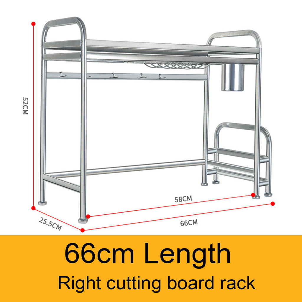 66cm/91cm Stainless Steel Over Sink Dish Drying Rack Storage Multifunctional Arrangement for Kitchen Counter