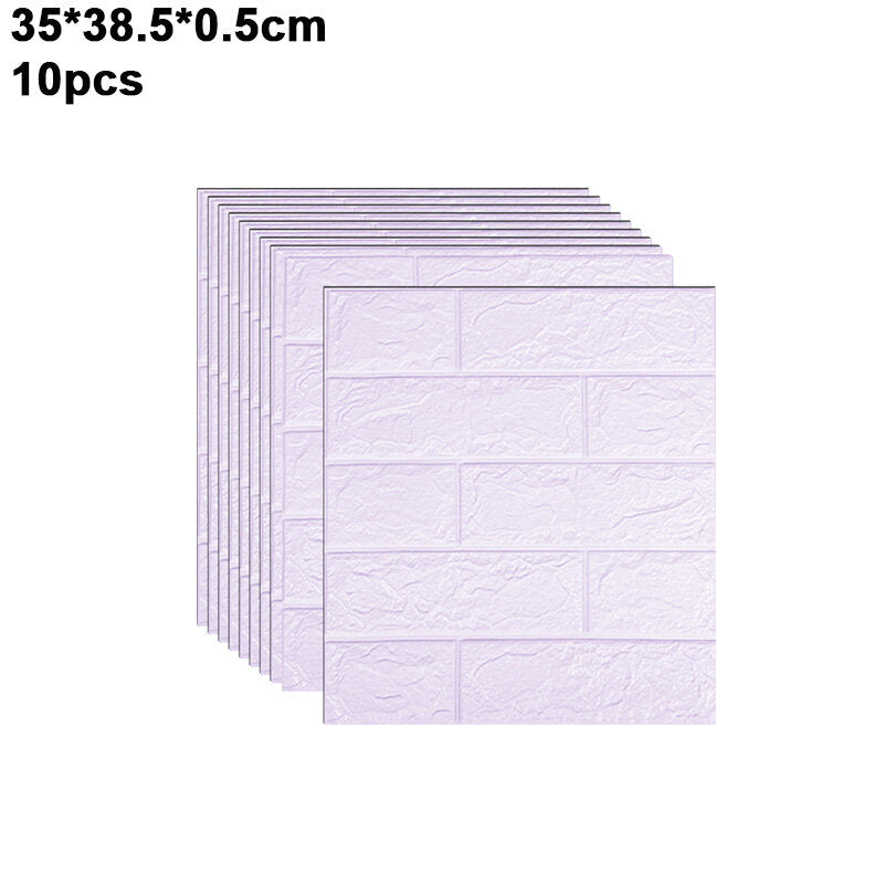 10/20PCS Multi-color Wallpaper Self Adhesive Wall Sticky Foam Brick 3D Texture Wallpaper