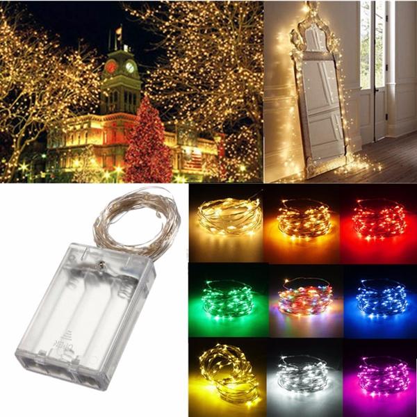 4M 40 LED Silver Wire Fairy String Light Battery Powered Waterproof Xmas Party Decor