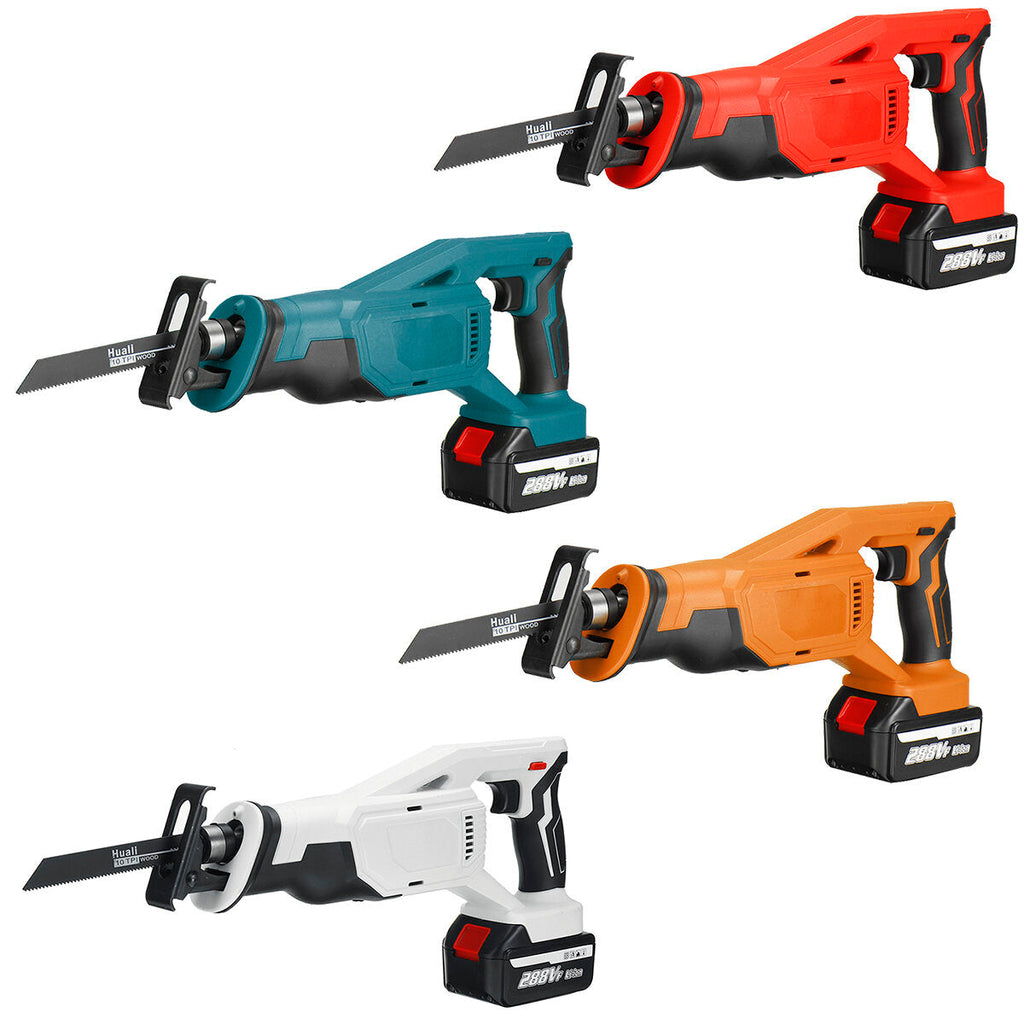 Li-ion Cordless Reciprocating Saw Rechargeable Electric Recip Sabre Saw W/ 4pcs Blade & 1pc Battery