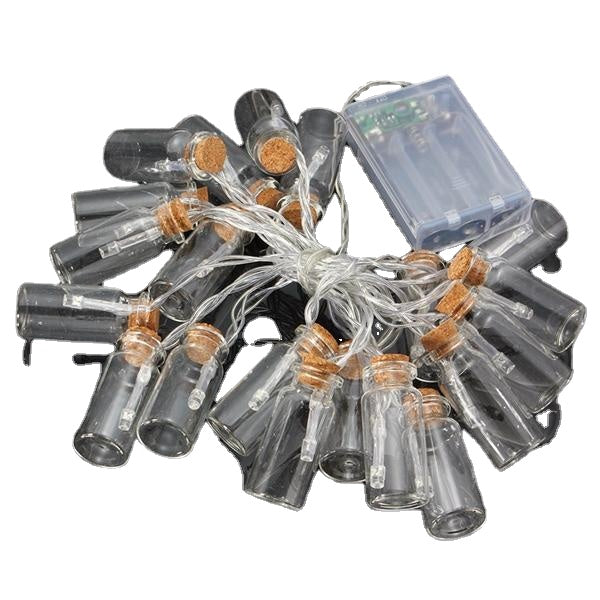 Battery Powered 20 LED Wishing Bottle Fairy String Light Xmas Garden Wedding Party Decor