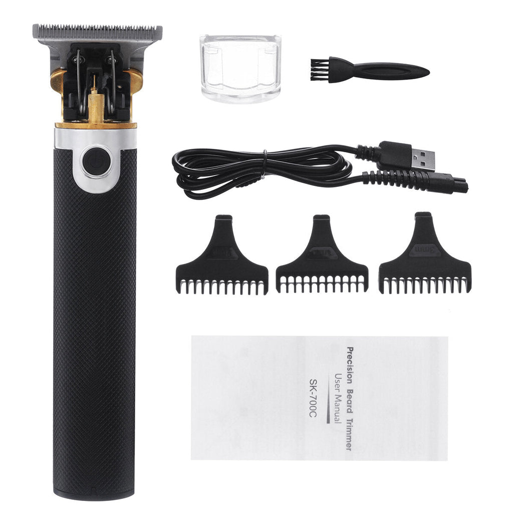 5V 10W Electric Hair Clipper USB Rechargeable Hair Trimmer Cutter W/ 3 Limit Combs