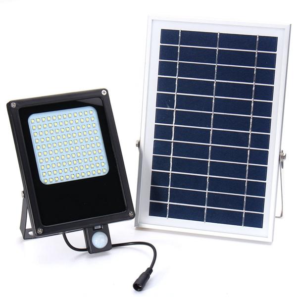 Solar Powered 120 LED PIR Motion & Light Sensor Flood Light Waterproof Outdoor Garden Security Lamp