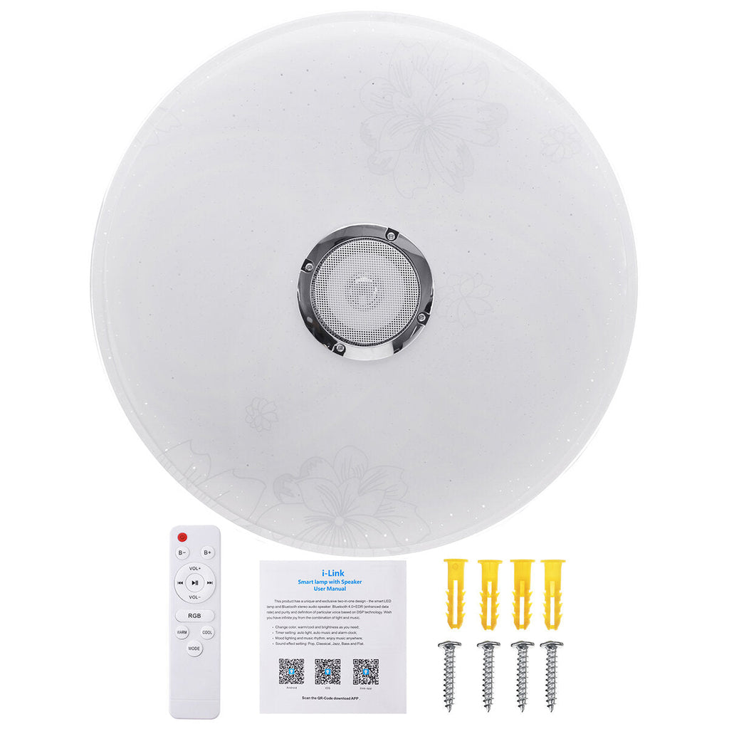 16"100W LED RGB Music Ceiling Lamp bluetooth APP+Remote Control Bedroom Workshop 85V-265V