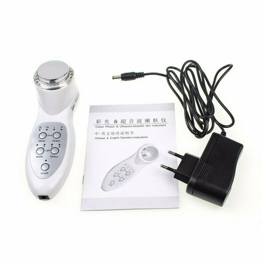 7 Color Led Light Ultrasonic Facial Skin Appliance Therapy Photon Rejuvenation Mode RGB Beauty Instrument Beauty Machine