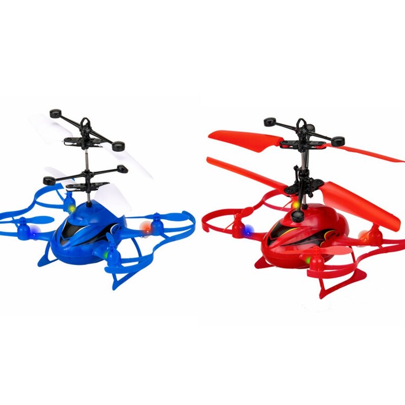 Mini 4CH RC Helicopter With LED Light Gesture Sensing Hovering Induction Children Gift Outdoor Toys