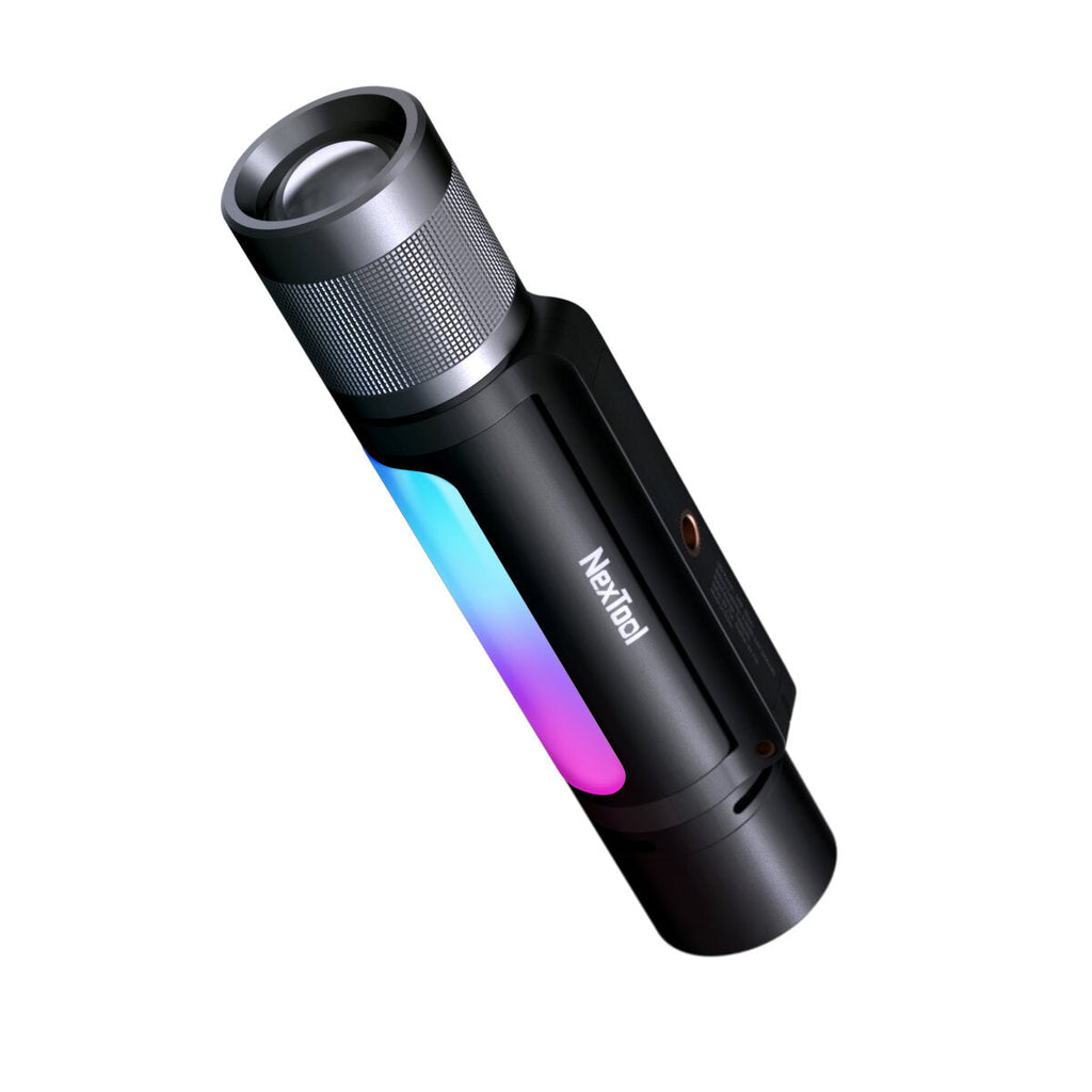 12 In 1 900lm 245M Music Pulse Lamp Telescopic Focus Long Range LED Flashlight Torch With 18650 Power Bank System & Mini Speaker & 360 Side Light