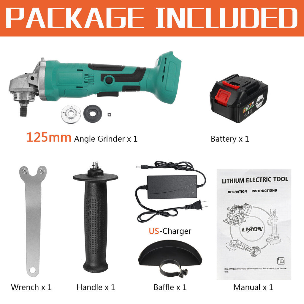 298VF 100mm/125mm Brushless Cordless Angle Grinder Portable Cutting Grinding Polishing Machine