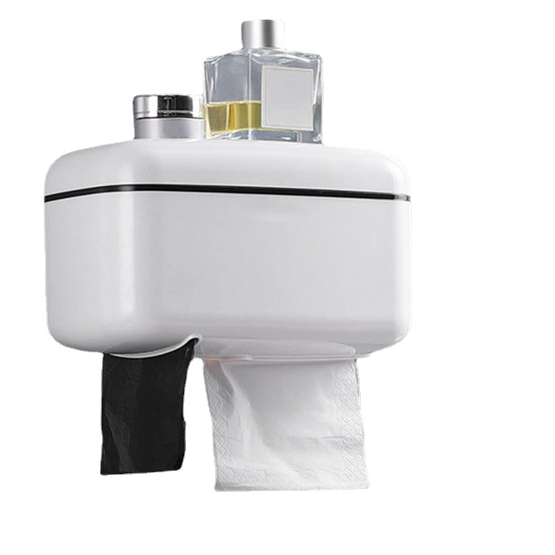 Free Drill Installation 5 In 1 Toilet Paper Rolls Holder Tissue Shelf Organizer