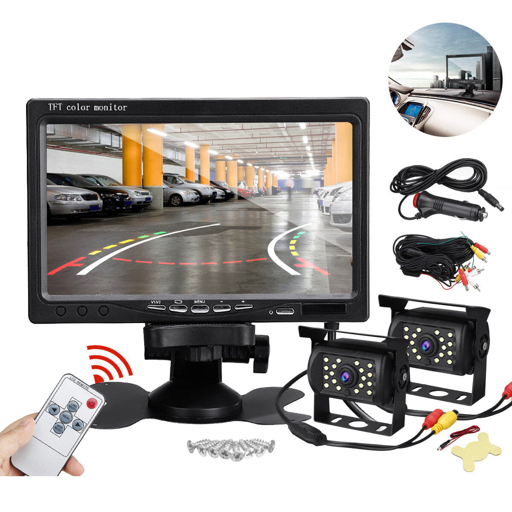 7'' LCD Monitor + Rear View Reverse Backup Camera