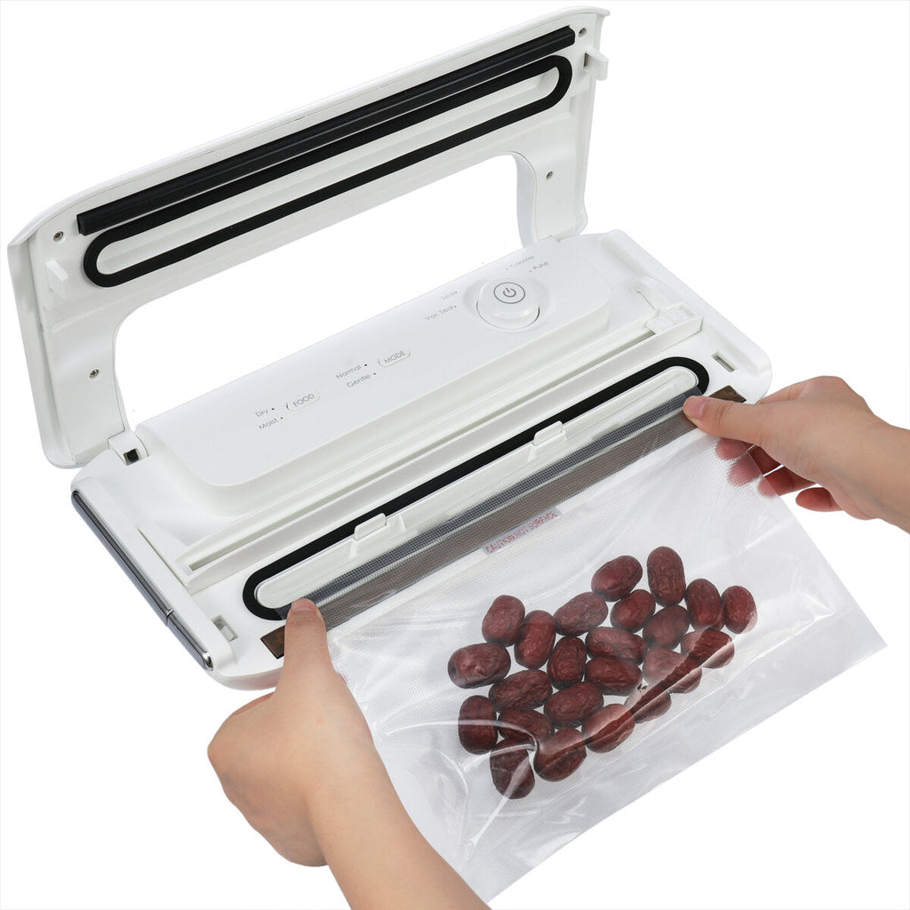 130W Multi-function Food Vacuum Sealer Automatic/Manual Vacuum Sealing Machine with Cutter and Replaceable Sealing Strip