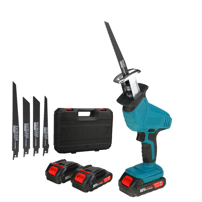 88VF Electric Reciprocating Saw Variable Speed Metal Wood Cutting Tool W/ 4pcs Blades & Plastic Case