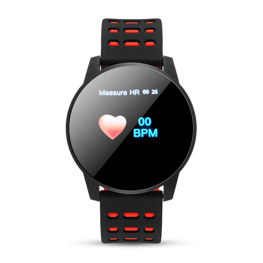 1.3' Color Screen Heart Rate Blood Pressure Oxygen Monitor Waterproof Social Message View Smart Watch