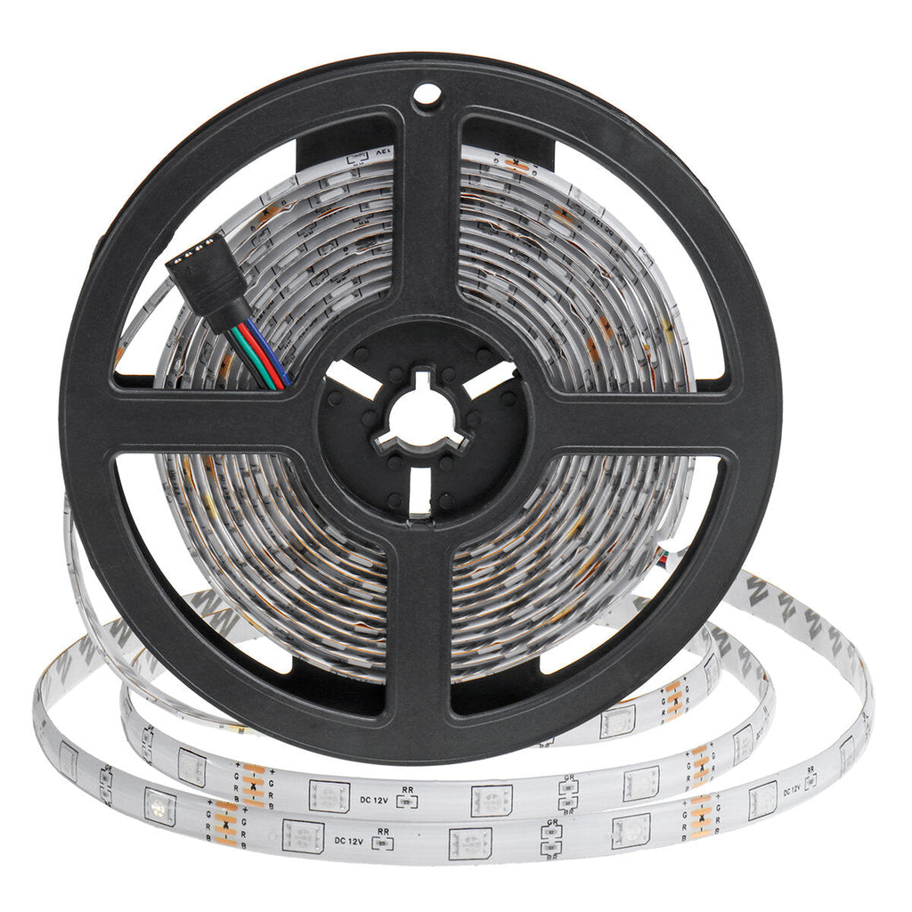 16FT 32FT 5M 10M LED Strip Light Waterproof 5050 RGB Flexible Lamp TV Party DC12V+44Keys Remote Control+EU Plug