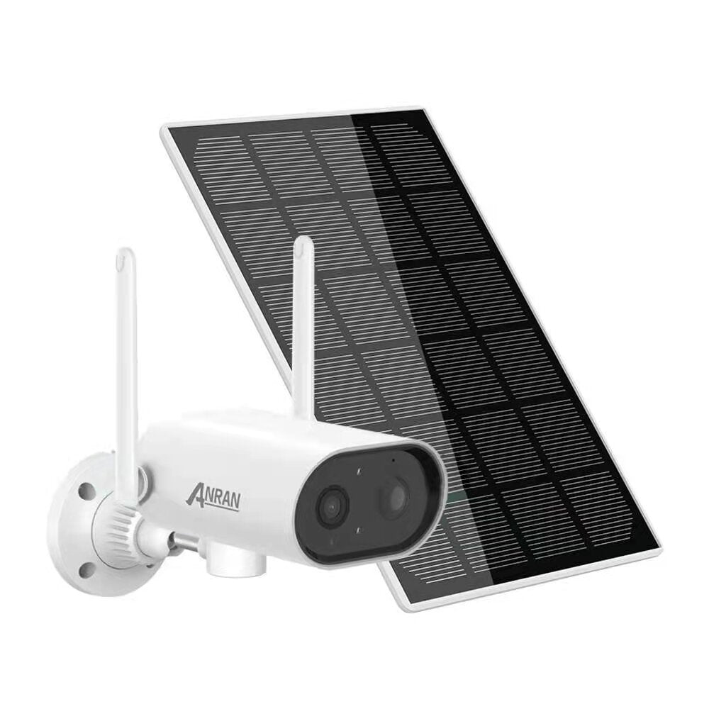 2K WIFI Outdoor Security Camera Solar Powered 25m Color Night Vision 180 Remote Pan-Tilt with Solar Panel