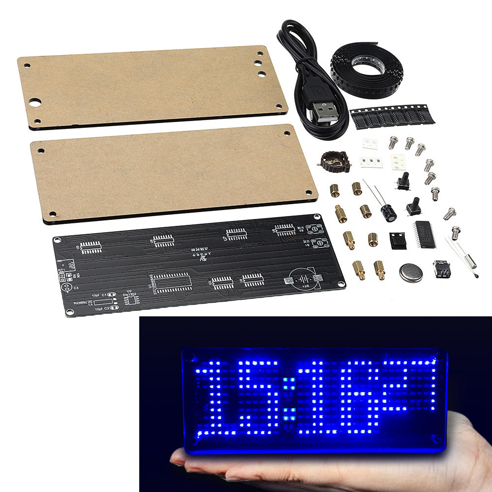 SMD LED Dot Matrix Digital Clock Production Kit Electronic DIY Clock Kit Electronic Production Parts