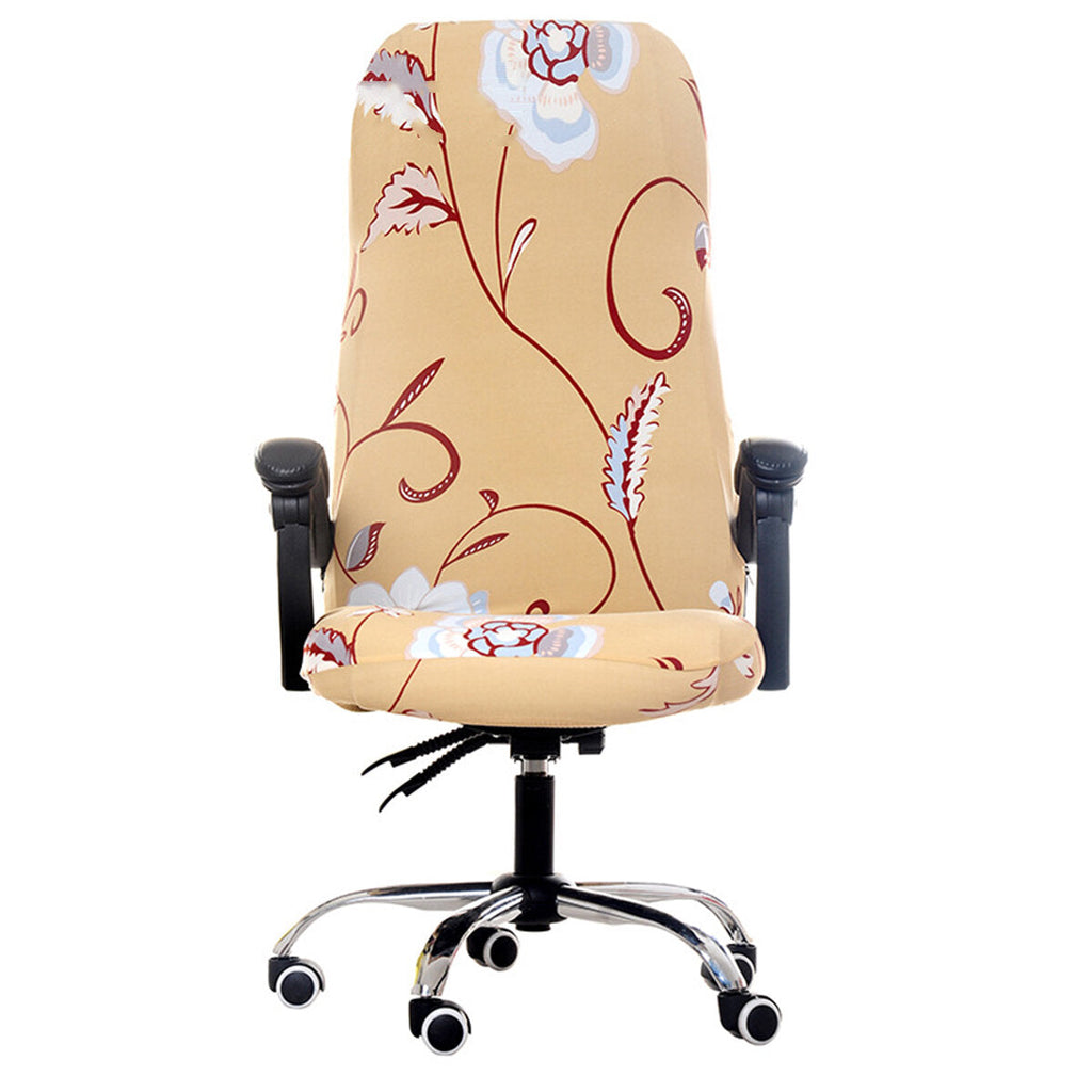 Elastic Office Chair Cover Computer Rotating Chair Protector Stretch Armchair Seat Slipcover Home Office Furniture Decoration L Size