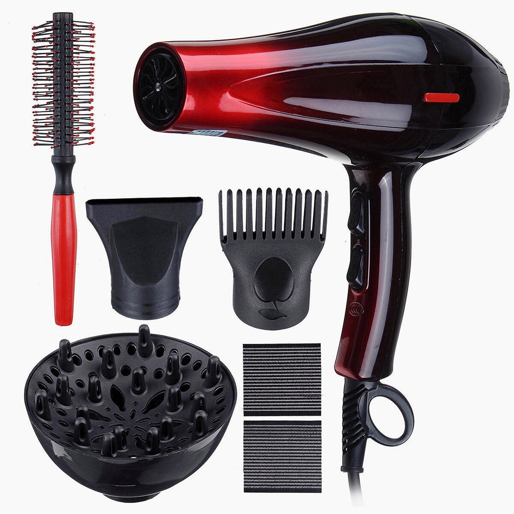 2000W Powerful High Concentration Ion Hair Dryer Heat Tool Dryer 3 Heat Settings 2 Speed with 8pcs Accessories