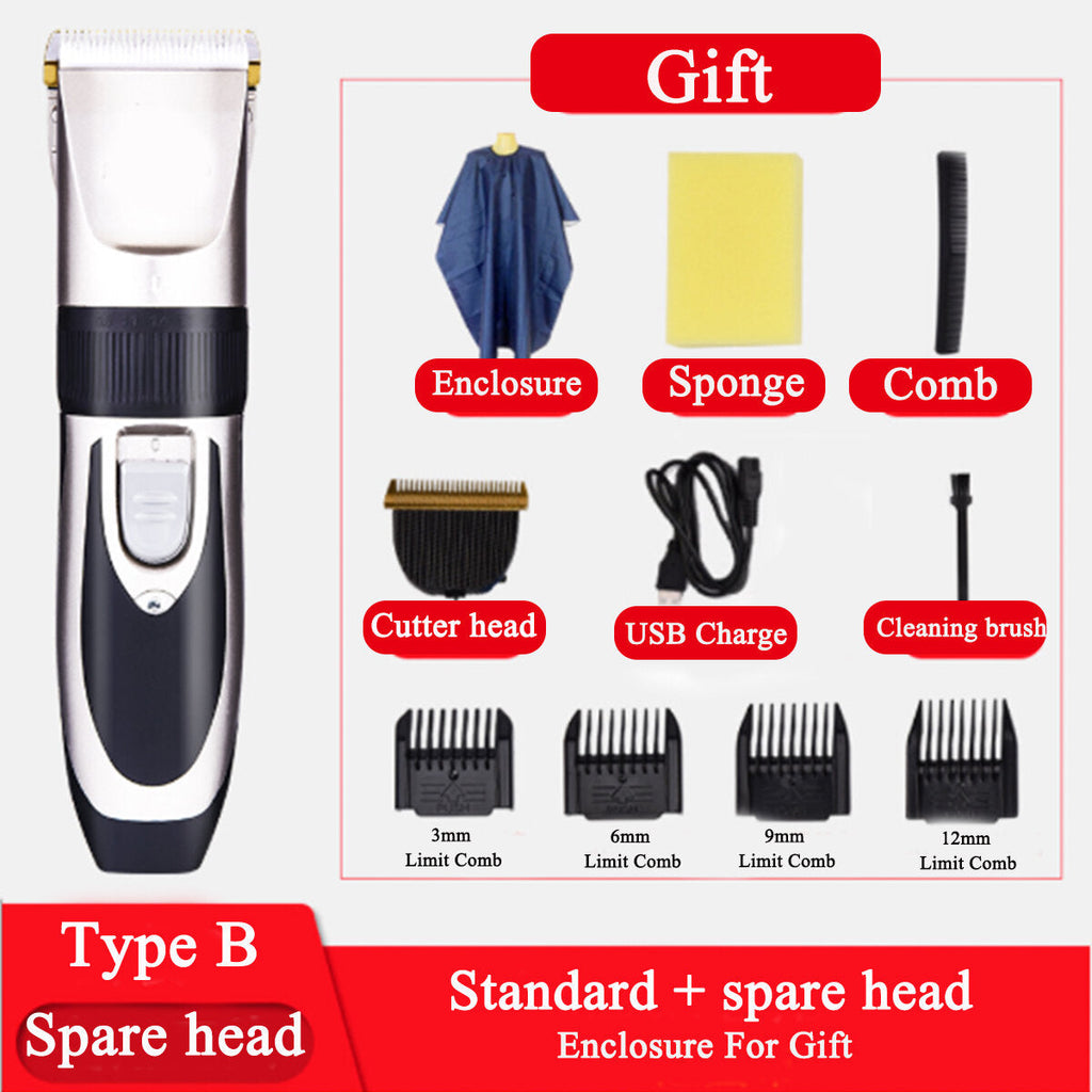 Professional Electric Hair Clippers Set Men's USB Rechargeable Basic Barber Trimmer Shaver