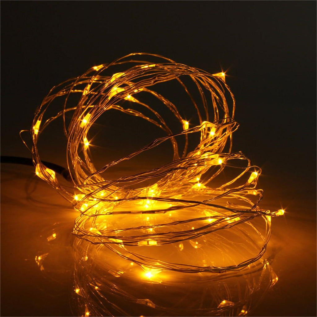 Battery Powered 5M 50LEDs Waterproof Silver Wire Fairy String Light for Christmas +Remote Control