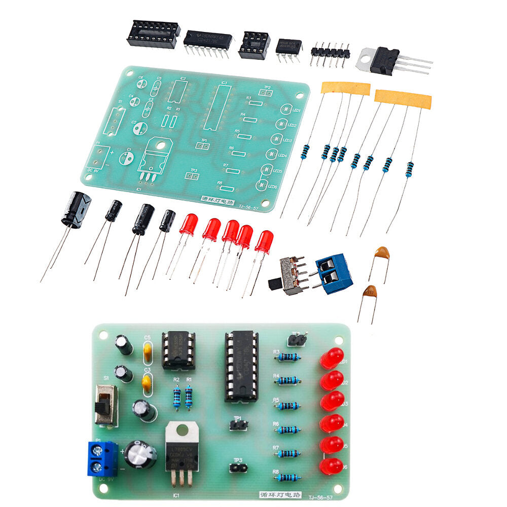 LED Adjustable Speed Circulating Light Circuit Kit Electronic Training DIY Parts