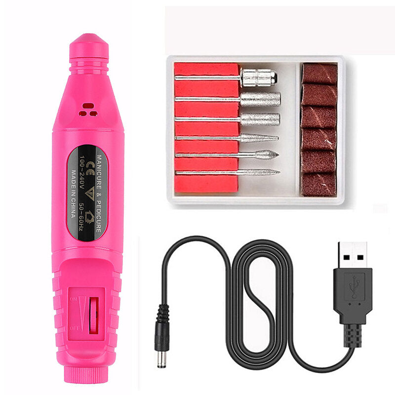 USB Portable Electric Nail Polisher Pen Nail Manicure Sharpener Nail Drill Machine