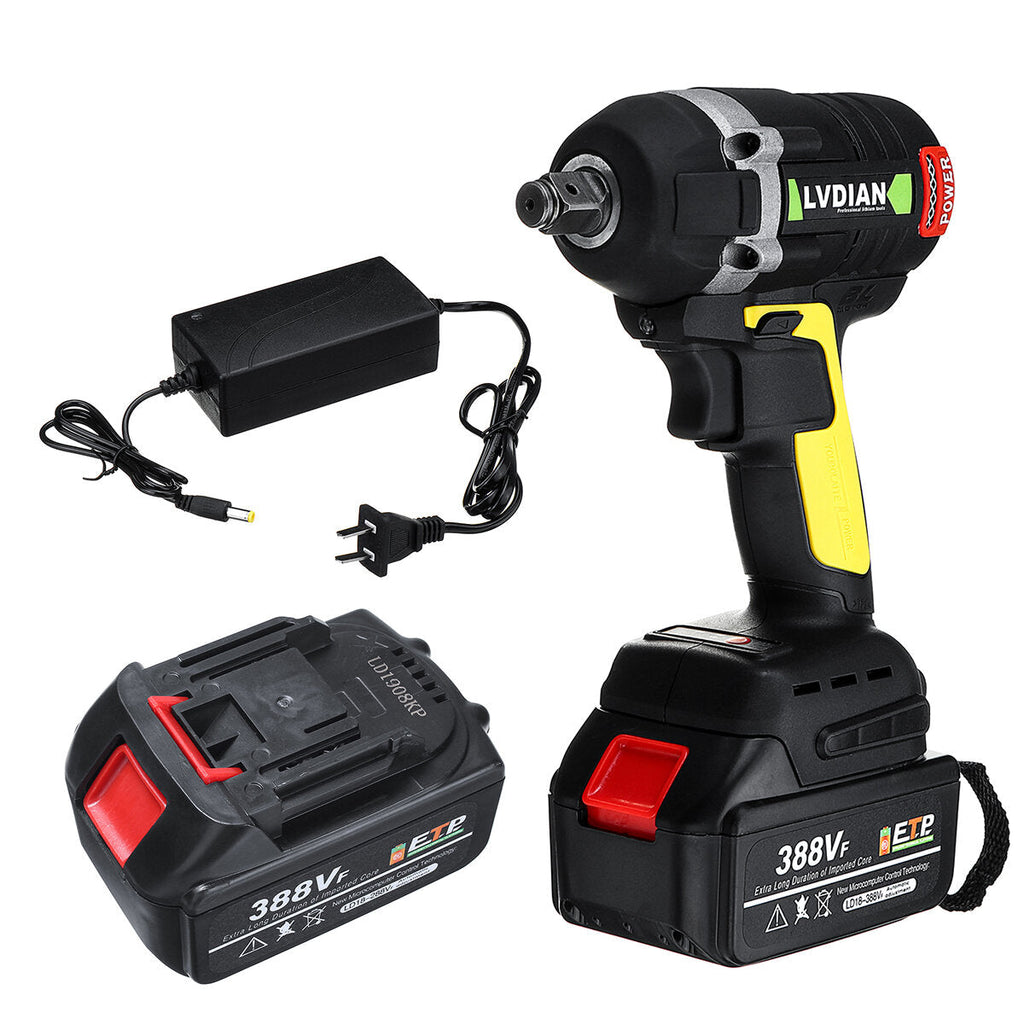 630N.m Brushless Cordless Electric Wrench 2x Li-Ion Battery