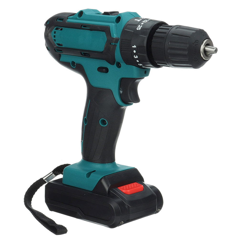 Cordless Rechargeable Electric Drill Screwdriver LED Portable Metal Wood Drilling Tool W/ 1/2pcs Battery & Storage Box