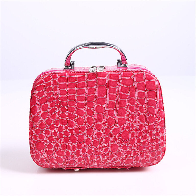 Stone Pattern Crocodile Pattern Large Capacity Portable Cosmetic Bag