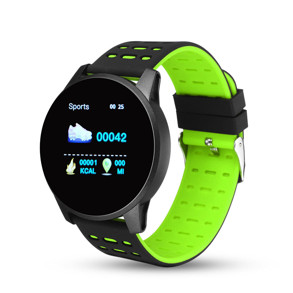 1.3' Color Screen Heart Rate Blood Pressure Oxygen Monitor Waterproof Social Message View Smart Watch