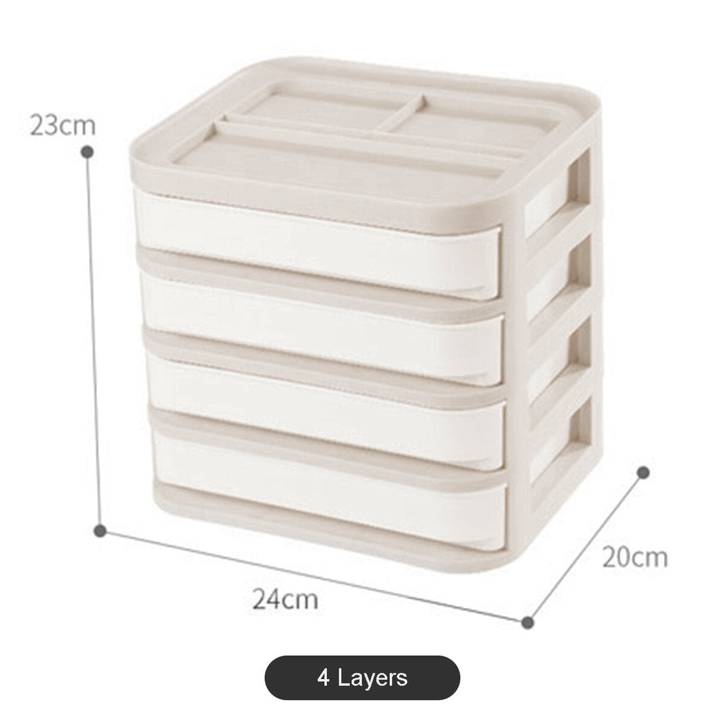 Plastic Cosmetic Drawer Makeup Organizer Jewelry Container Baby Storage Box DIY Multi-layer Nail Casket Holder Bathroom Desktop Case