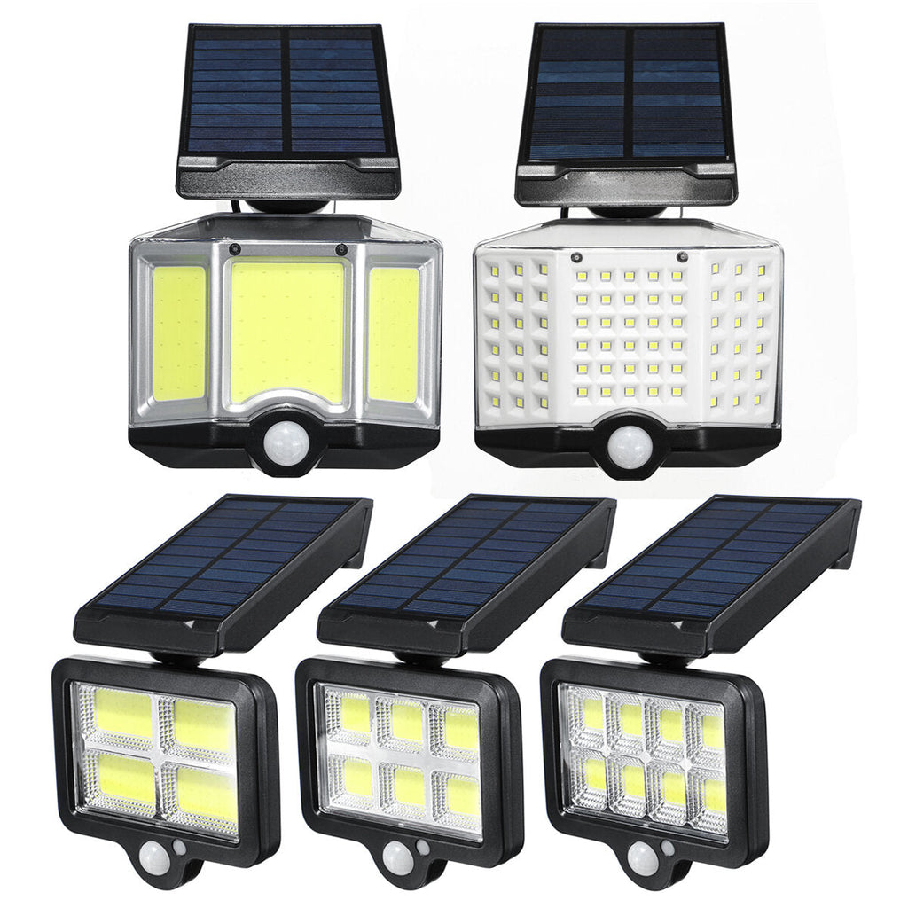 66LED/66COB/120COB/128COB/140COB LED Solar Power PIR Motion Sensor Wall Light 3 Modes Outdoor Waterproof Garden Lamp