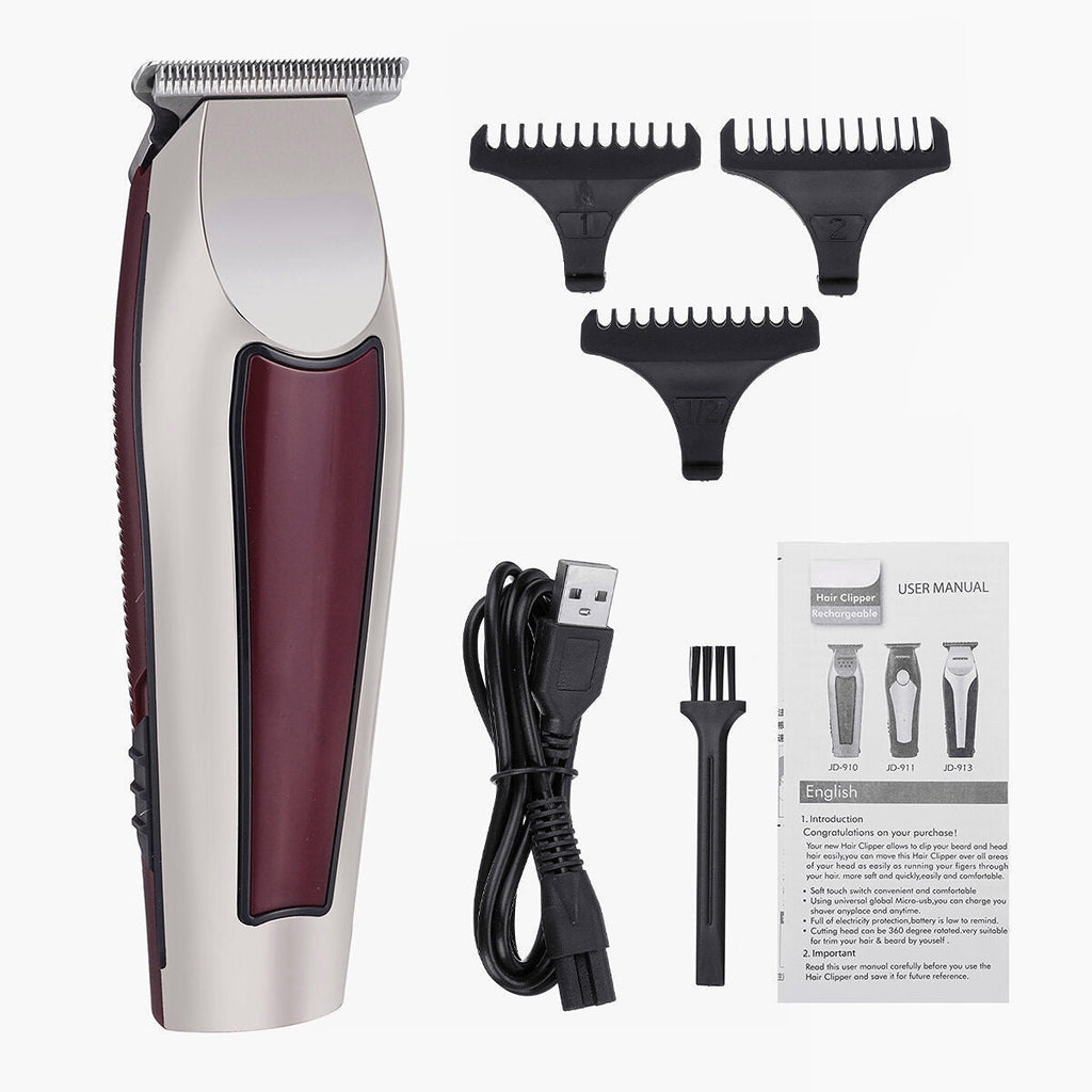 USB Professional Men Electric Hair Clipper Trimmer Haircut Machine Barber Shaver W/ 3 Limit Combs