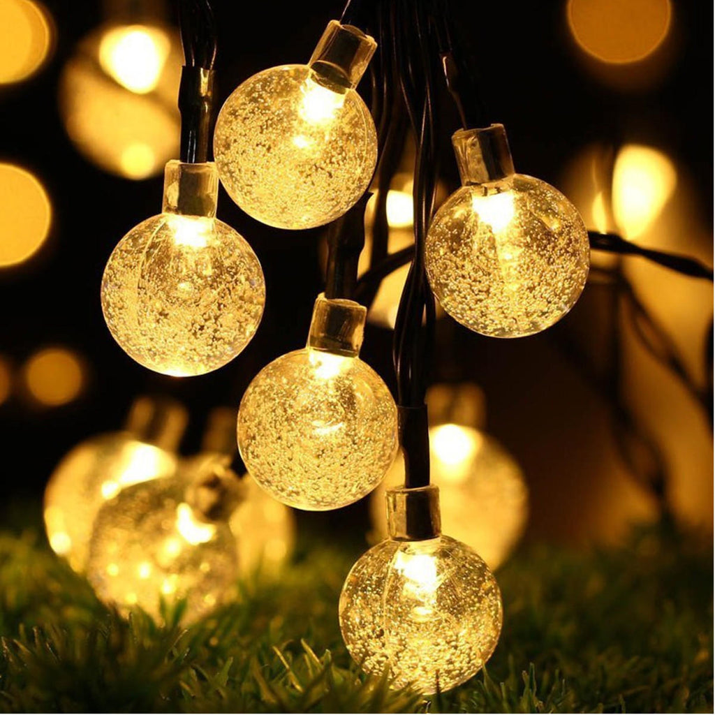 21ft Solar Powered String Lights 30 Crystal Balls Outdoor Home LED Fairy Lights Decorations