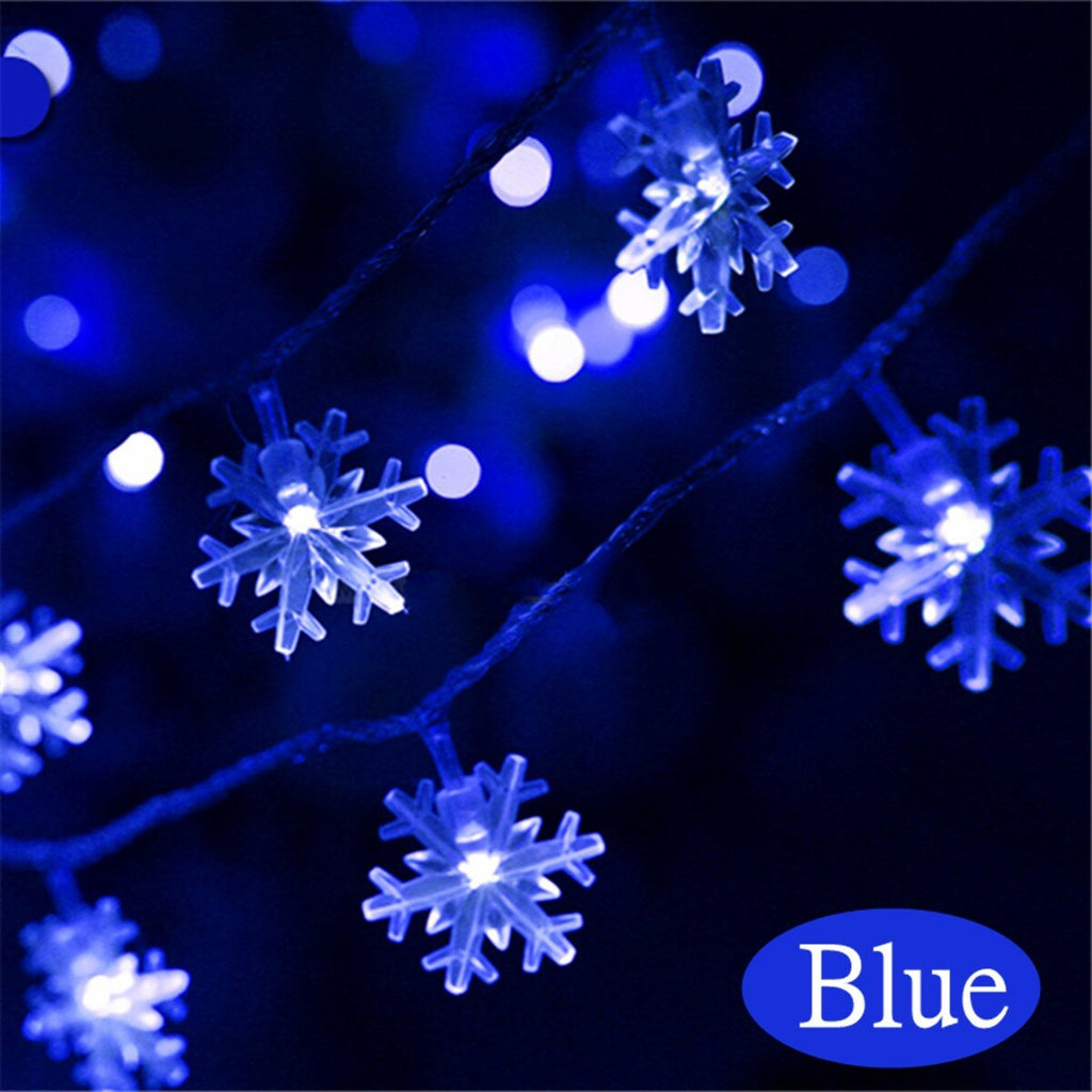 2.5M/5M LED Snowflakes String Christmas Light Christmas Tree Ornament Garland Hanging Decor