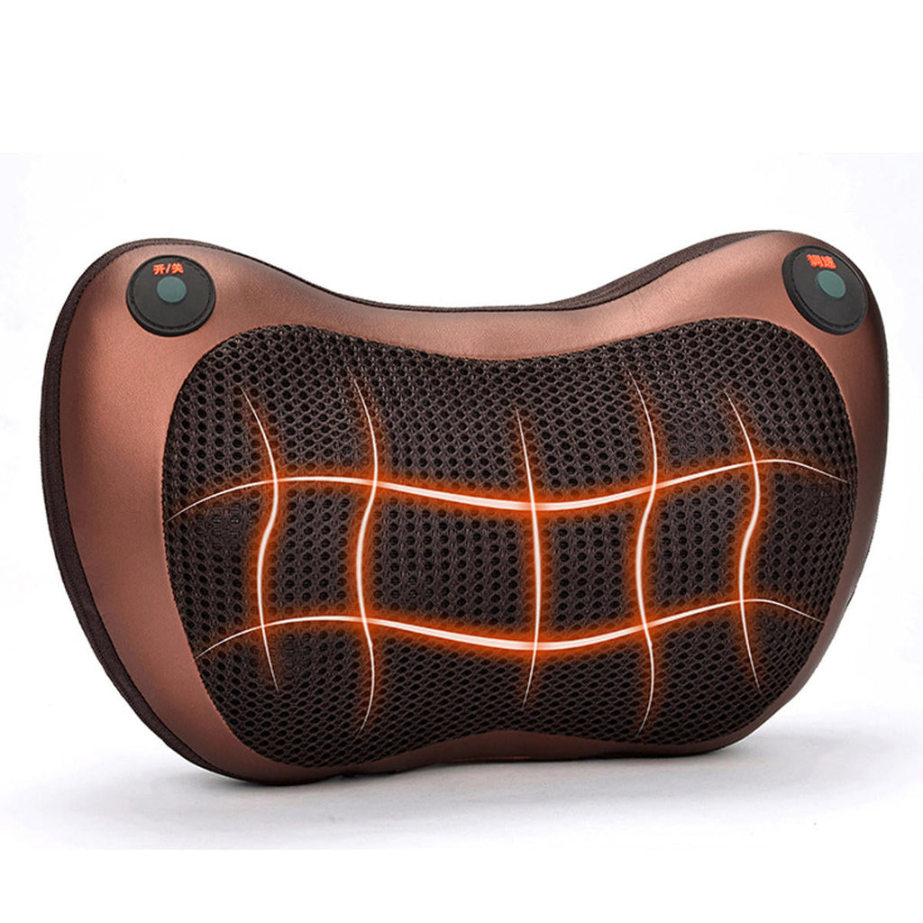 2000mAh 3 Speed Back Neck Massager Massage Pillow Heat Deep Tissue Double Button Control Pillow Electric Massager