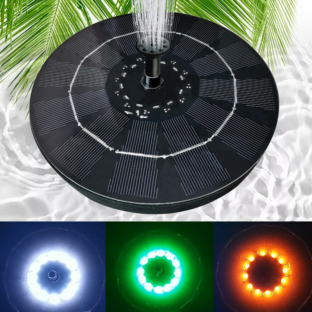 3W Solar Energy Fountain Floating Fountain Bird Basin With Battery Night Breathing Light