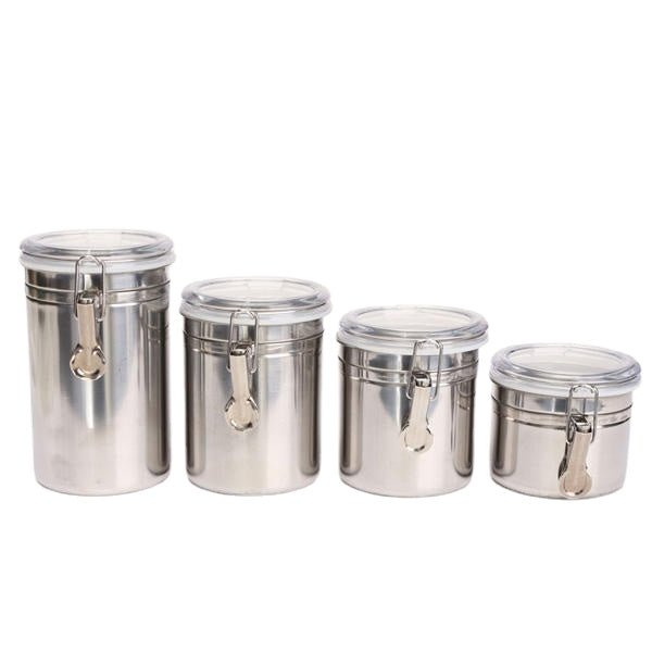 Durable Stainless Steel Canister Airtight Sealed Canister Spice Dry Storage Container Snack Cans