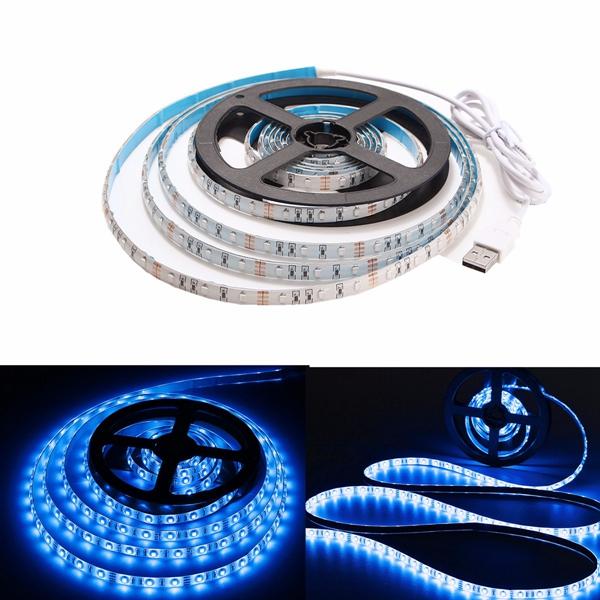 1M Waterproof USB SMD3528 TV Background Computer LED Strip Tape Flexible Light DC5V