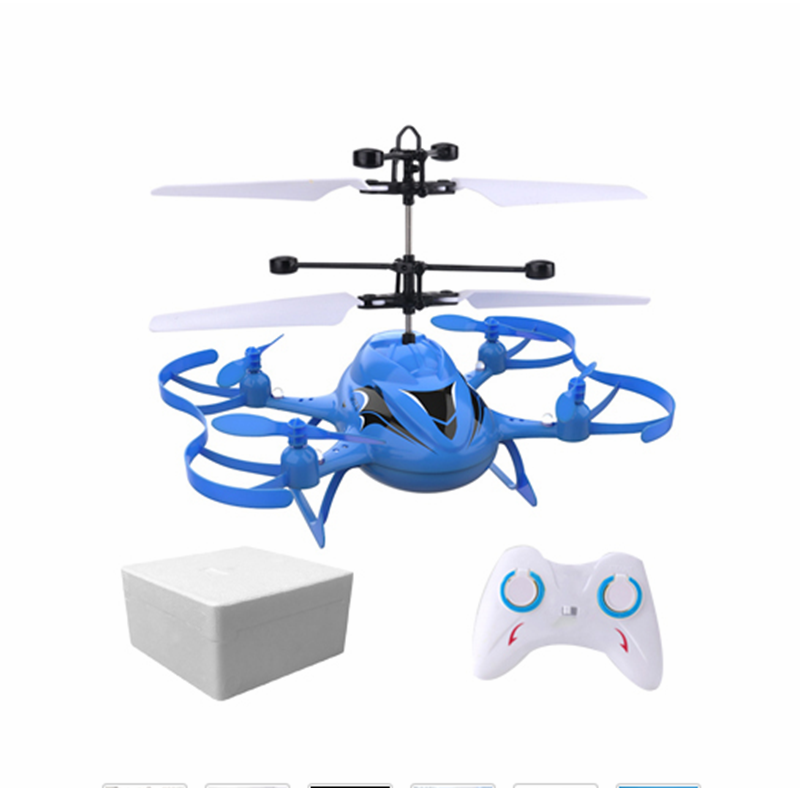 Mini 4CH RC Helicopter With LED Light Gesture Sensing Hovering Induction Children Gift Outdoor Toys