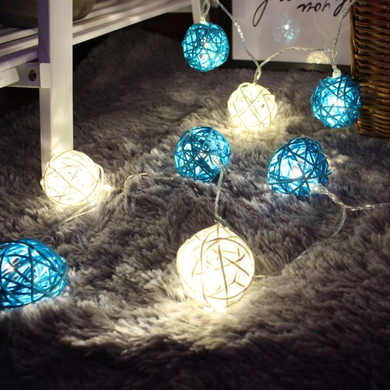 Gardening 5M 40LED String Light Ratten Shape Holiday Garden Party Wedding Decoration