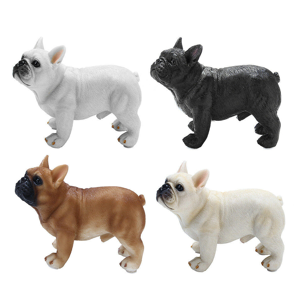 French Bull Dog Realistic Lifelike Resin Collection Figuine Statue Kid Toys Gift