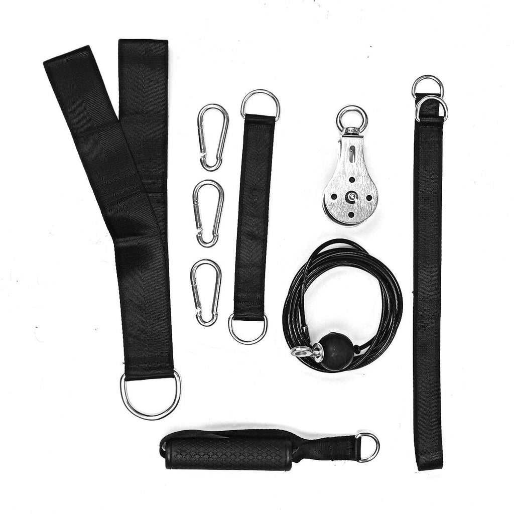 9 In 1 1.4/1.8/2.0/2.5M Fitness Pulley Cable Machine System Training Triceps Biceps Shoulders Chest Arm Hand Strength Training Kit