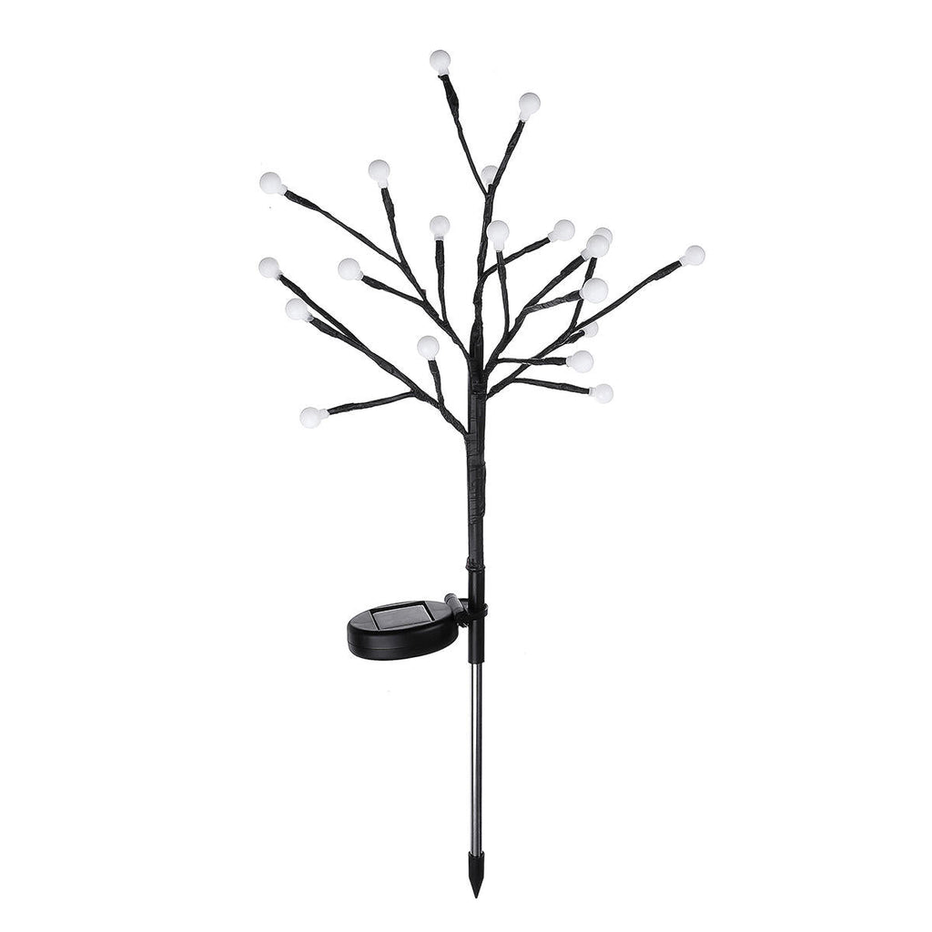 Solar Powered Round Ball Tree Branch Outdoor Waterproof LED String Holiday Light for Patio Decor